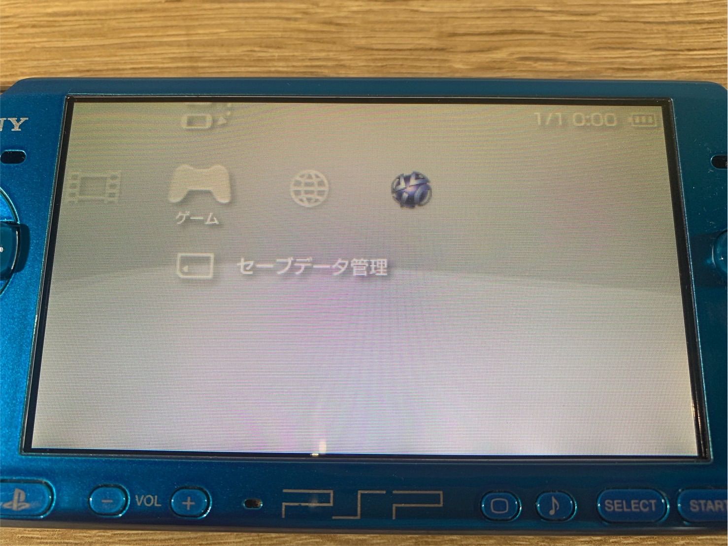 5586 PlayStation ポータブル PSP 3000 ブルー 動作 済み UP786_INFO
