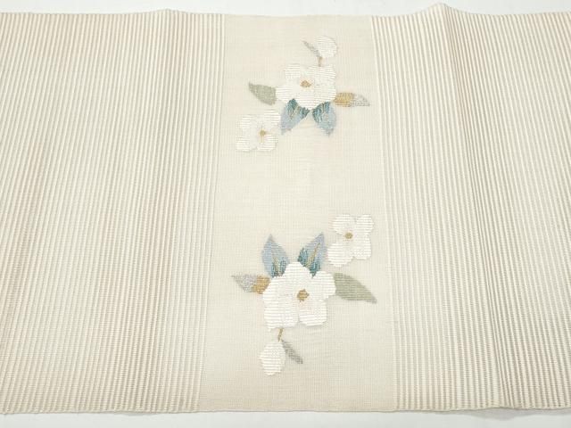 平和屋着物＊夏物 八寸名古屋帯 草花文 桔梗 銀糸 DAAW1938cm 平和屋