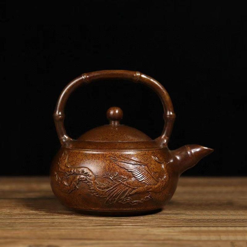銅器 龍鳳酒壺 茶壺 茶道具 装飾品 工芸品 置物 銅器 龍鳳茶壺 酒壺 茶道工芸品 装飾品 置物