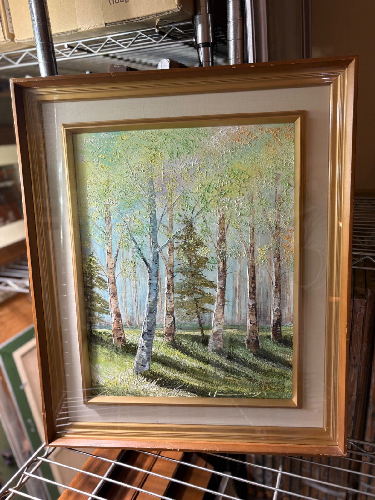 桜木稔 油彩画 F6 ガラス