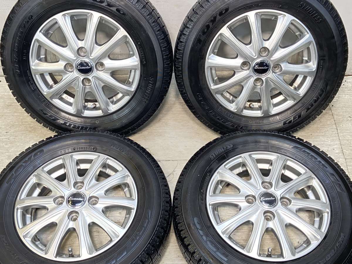 145/80R13  nトーヨータイヤ ガリット G5 n　 エクシーダー n13x4.0 45 100-4穴 n中古タイヤ スタッドレスタイヤ ホイールセット 4本セットn w13241111031