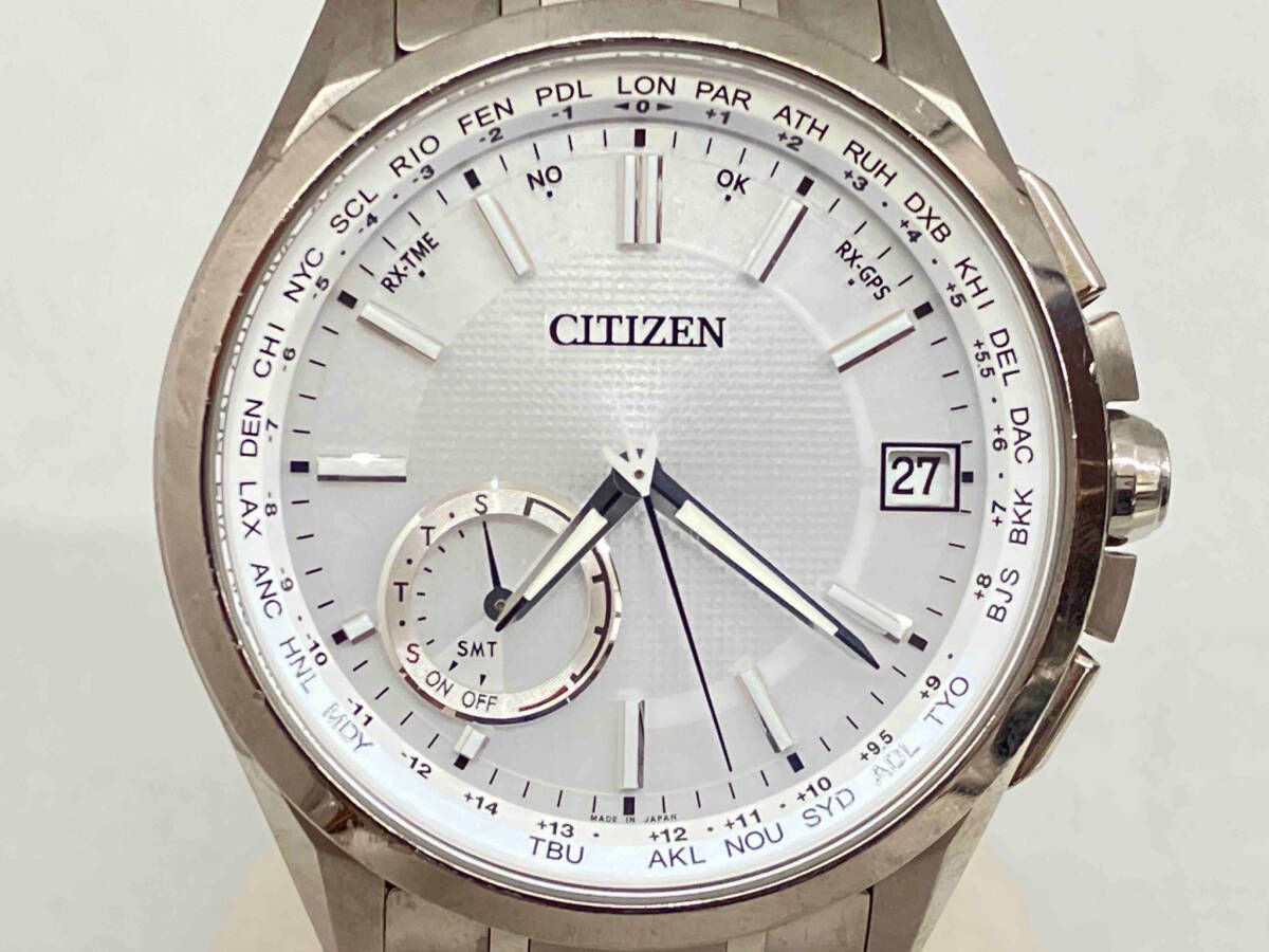 CITIZEN ATTESA F150-T021581 CC3010-51A サテライトウェーブ 電波ソーラー メンズ 白文字盤 チタン - メルカリ