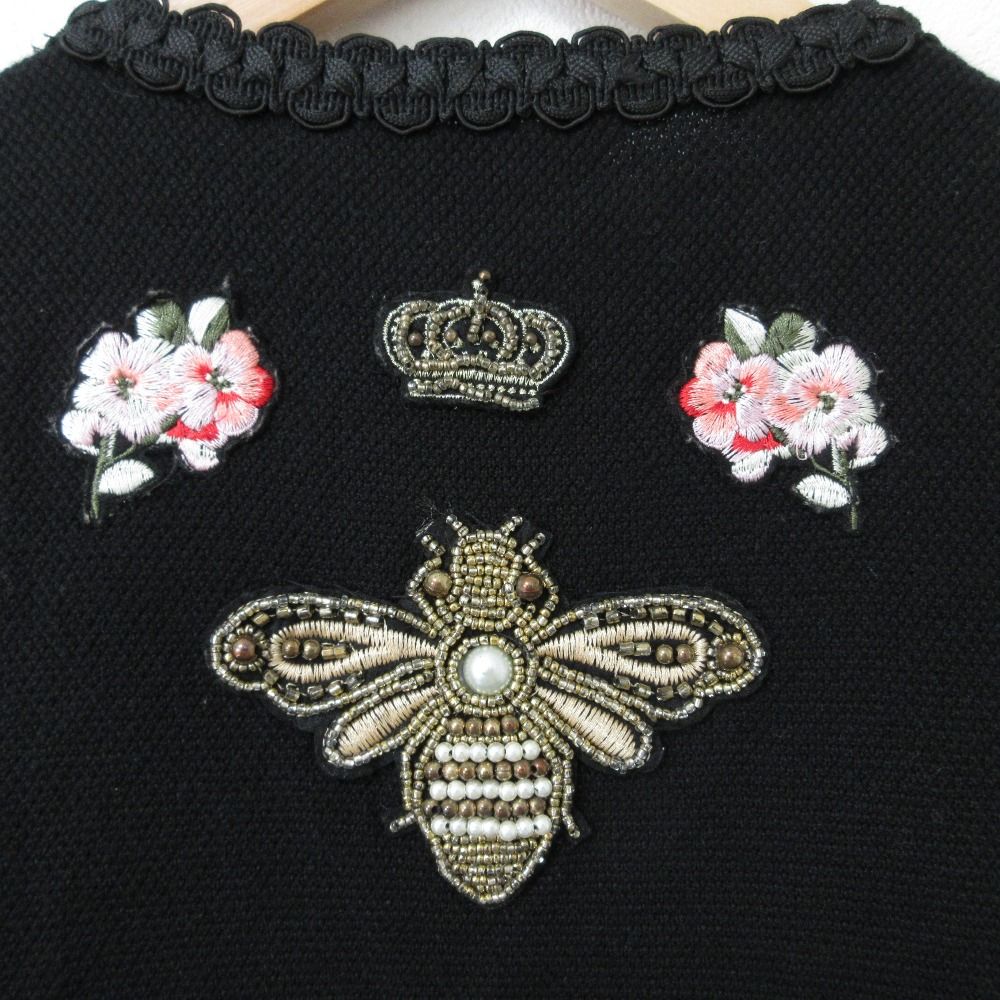 美品 Super Beauty スーパービューティー 刺繍 ビジュー ニット 