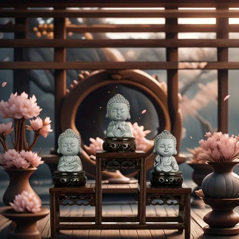 可愛い石仏 仏 石 手を合わせる 瞑想 zen 禅 仏像 置物 オブジェ