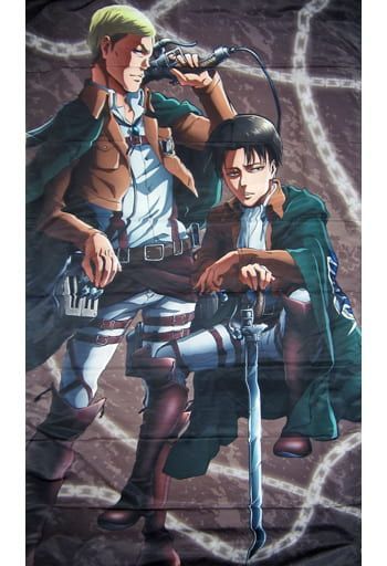 進撃の巨人　等身大マルチクロス　リヴァイ　エルヴィン　セブン　限定　マルチクロス ☆未開封 進撃の巨人 リヴァイ エルヴィン 等身大マルチクロス - メルカリ