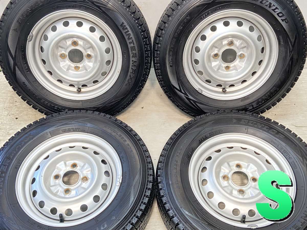 165R13 6PR nダンロップ ウィンターマックス SV01 n　  n13x4.5  100-4穴 n中古タイヤ スタッドレスタイヤ ホイールセット 4本セットn w13240703044