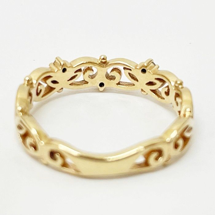 agete【アガット】シャルマン リング K10 ダイヤ 0.02ct 約9号