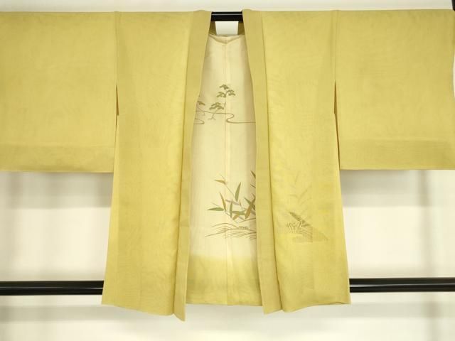 平和屋着物▽羽織　スリーシーズン　春夏秋　塵除け　絽袷　絽×絽　流水松文　正絹　逸品　DAAT9252az 平和屋着物▽羽織 スリーシーズン 春夏秋 塵除け 絽袷 絽×絽 流水松文