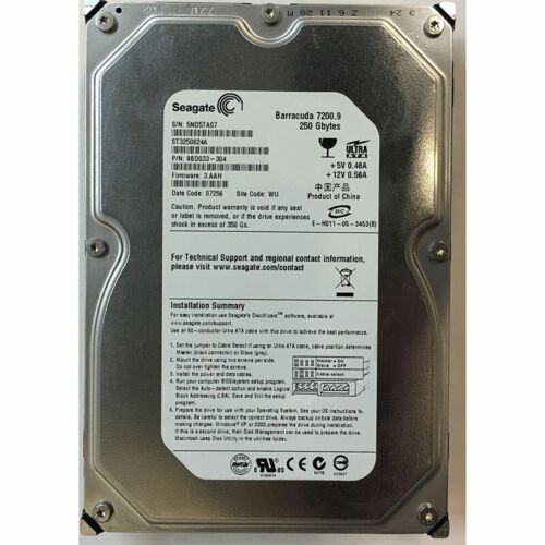 9BD033-304 - Seagate 250GB 7200 RPM IDE 3.5インチ HDD