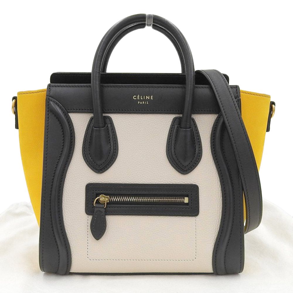 本物保証】 布袋付 超美品 セリーヌ CELINE ラゲージ ナノ 2WAYバッグ 