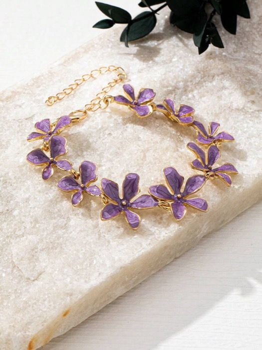 ジュエリー レディース ブレスレット チェーン 1個 エレガントな 花柄