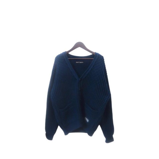 メンズファッション WACKO MARIA 24aw WAFFLE KNIT CARDIGAN BLUE サイズL ワコ マリア