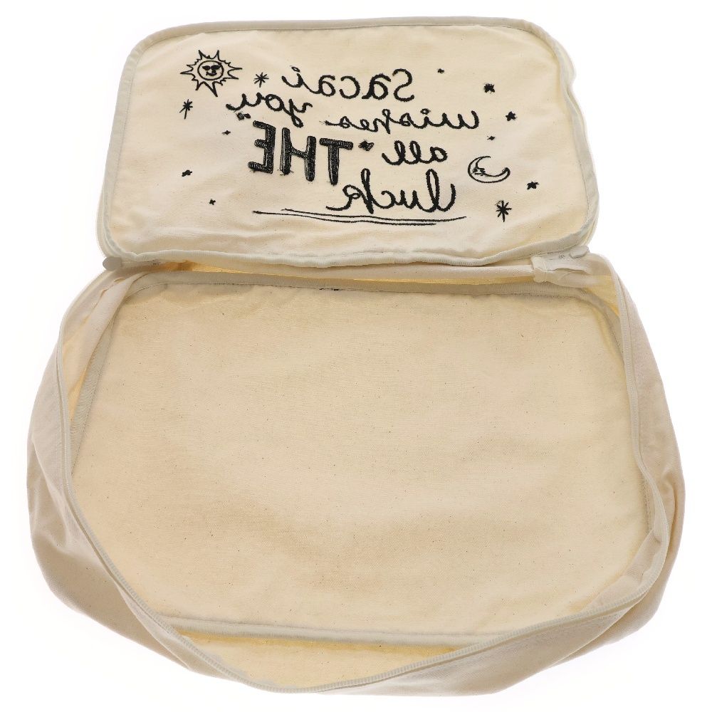 Sacai サカイ ロゴ刺繍 ラウンドジップ キャンバス トラベルポーチ