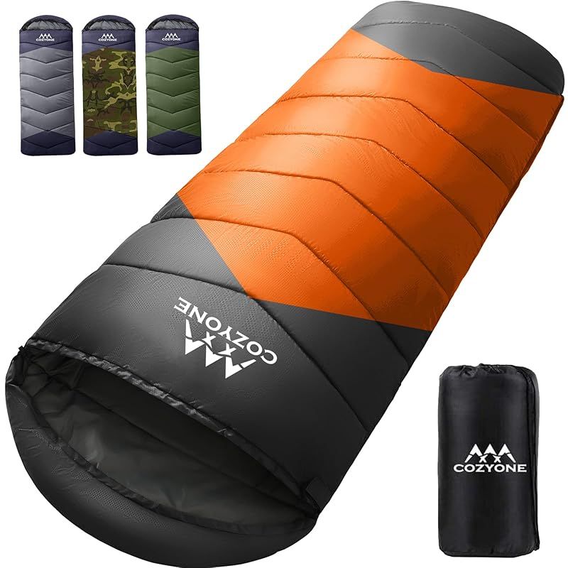 Cozyone 寝袋 シュラフ 封筒型 軽量 保温 210T防水 コンパクト アウトドア キャンプ 登山 車中泊 防災用 丸洗い可能 耐寒範囲-10 ～ 15 1.4kg 春用 夏用 秋用 冬用