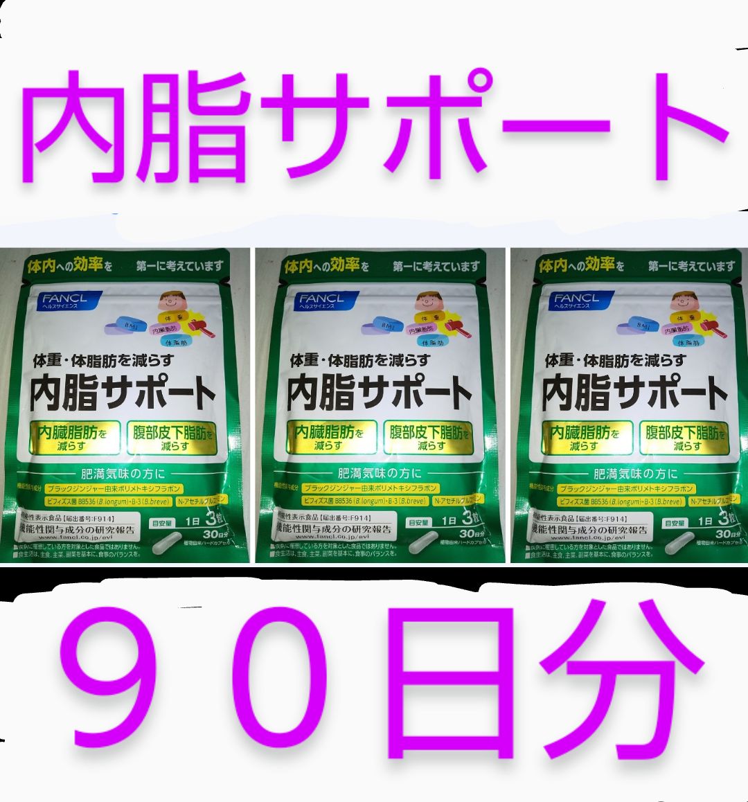 3個セットでお得！ファンケル 内脂サポート 90日分(30日分