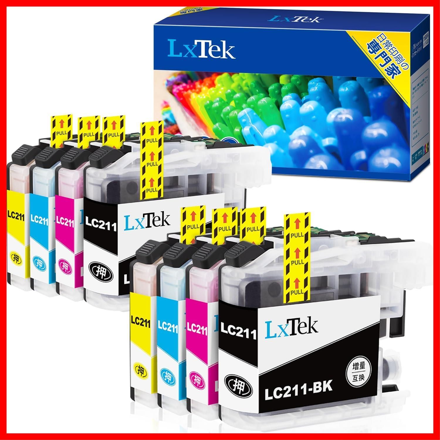 限定SALE，人気SALE 【特売】【LxTek】LC211 互換インクカートリッジ ブラザー(Brother)用 LC211 インク 4色セット*2(合計8本) 大容量/説明書付/残量表示/個包装 対応機種: DCP-J562N DCP-J762N DCP-J767N DCP-J962 その他