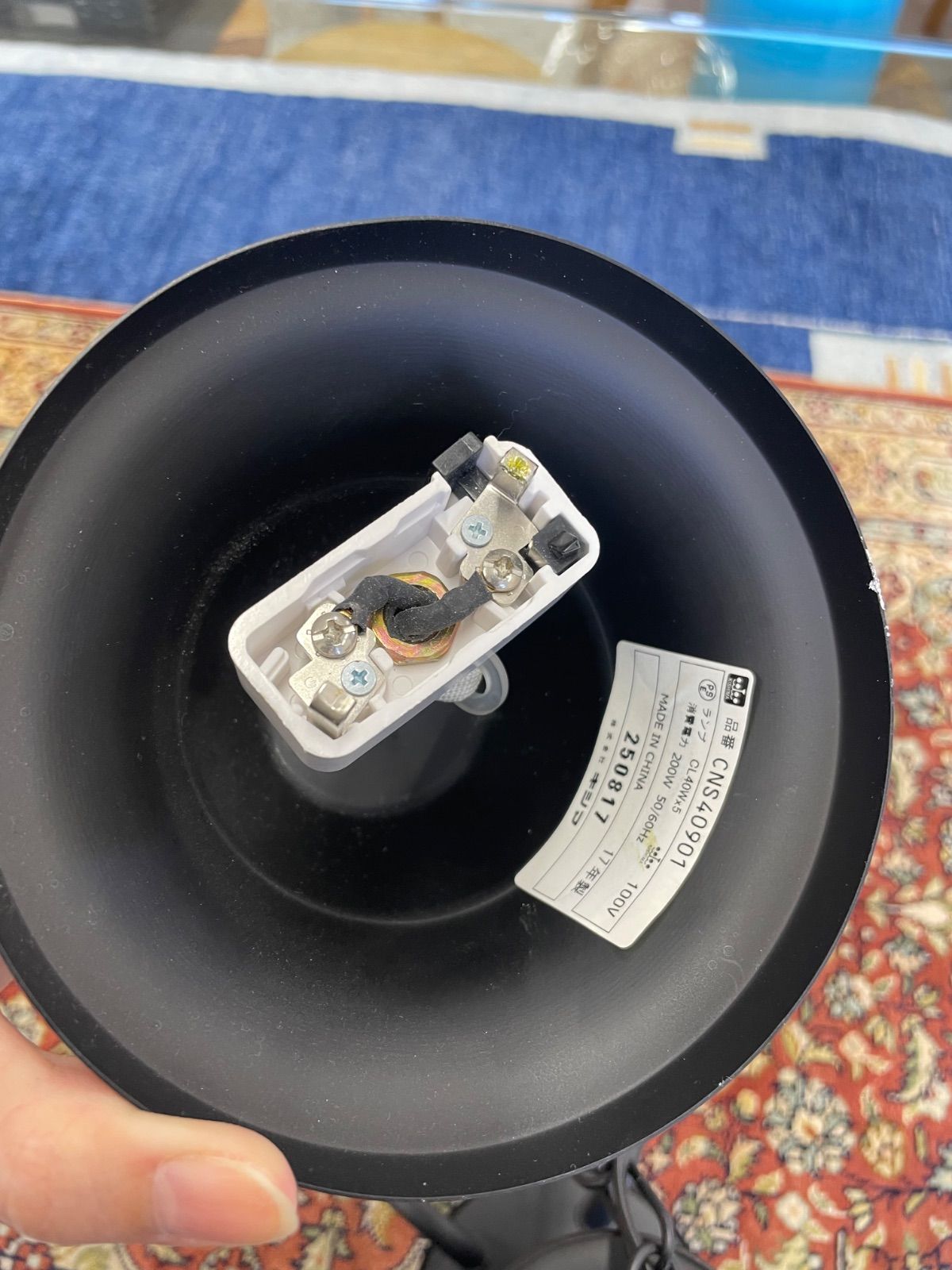 5灯シャンデリア 黒アイアン