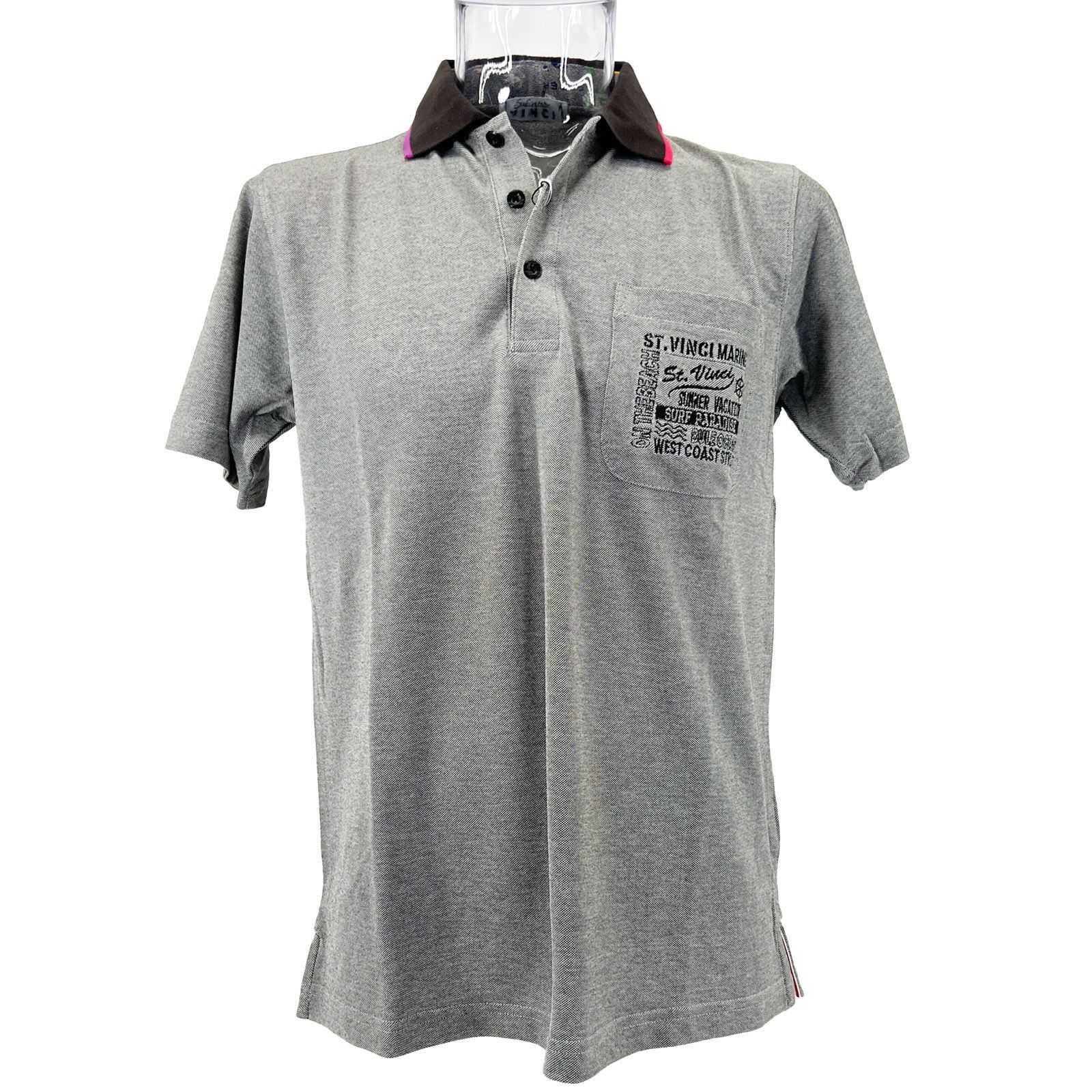 新品 春夏 シャツ-半袖ポロ M サイズ グレー サルヴァトーレ・ヴィンチ メンズ カジュアル 男性 40代 50代 60代 70代 70944