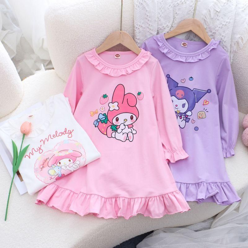 マイメロ 白いちご ワンピース ルームウェア ♡ 160センチ 綿100％ クロミ シナモン マイメロ パジャマ 子供 女の子