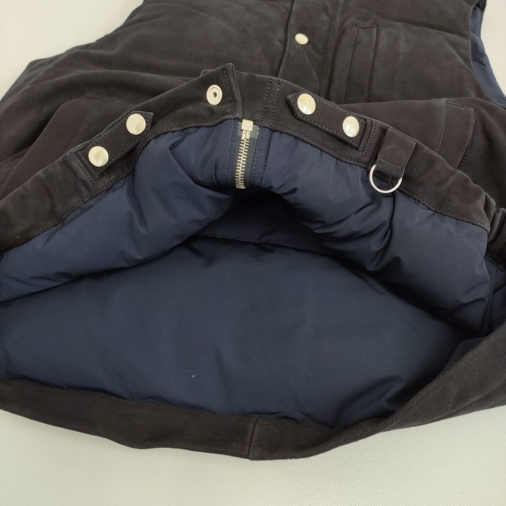 A.PRESSE Suede Down Vest 定価242000円 ゴートレザー 24AAP-01-07H ダウンベスト 24AW ネイビー メンズ アプレッセ 5-1008T KANDAIZUMI_COM