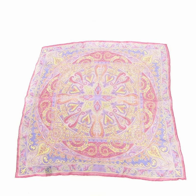 ETRO　シルク　ハンカチ エトロ ETRO 美品 スカーフ ハンカチ シルク シフォン 総柄