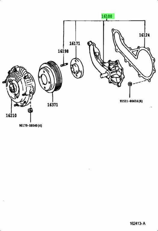 ● トヨタ LH 100系 ハイエース レジアスエース 純正 エンジンウォーターポンプASSY TOYOTA Engine water pump assembly