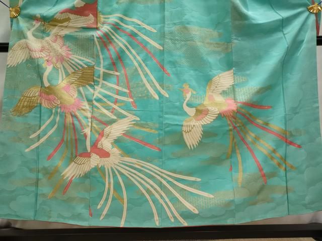 振袖 金彩 鳳凰 裄69 素敵なデザイン 正絹 T-1818 振袖 金彩 鳳凰 裄69 素敵なデザイン 正絹 T-1818 振袖 金彩