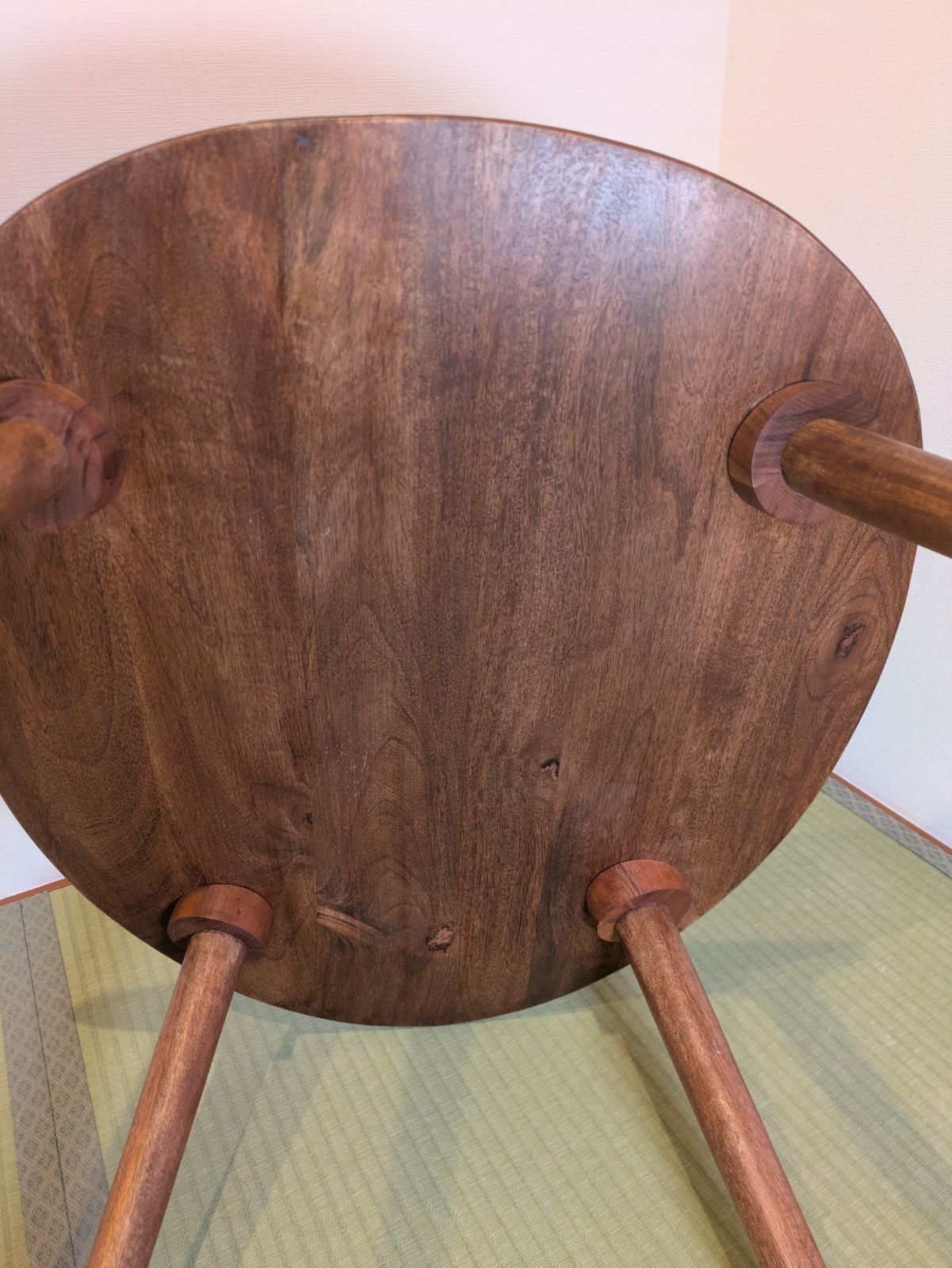 木製 卵型 サイドテーブル センターテーブル 70×60×45.5 北欧 ローテーブル