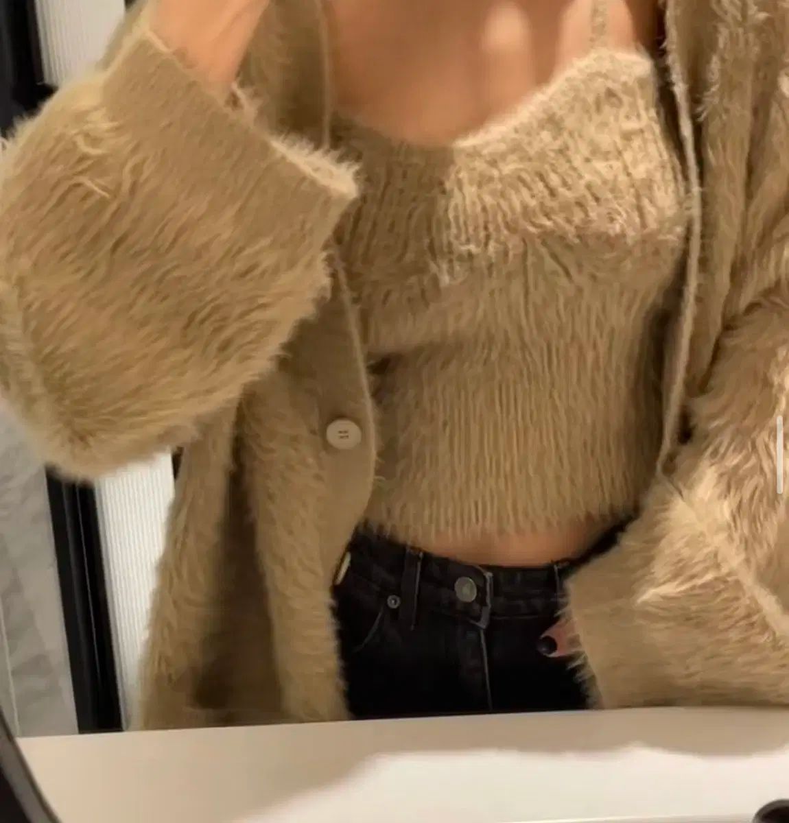 ファー カーディガン