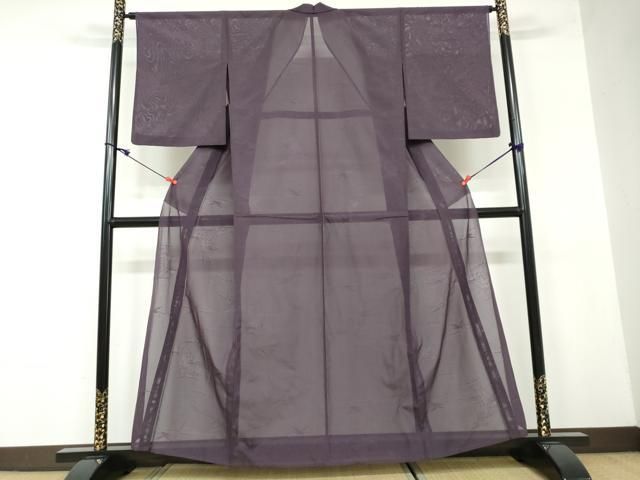 平和屋着物○上質な色無地 立波地紋 瑠璃紺色 正絹 逸品 AAAY1779np