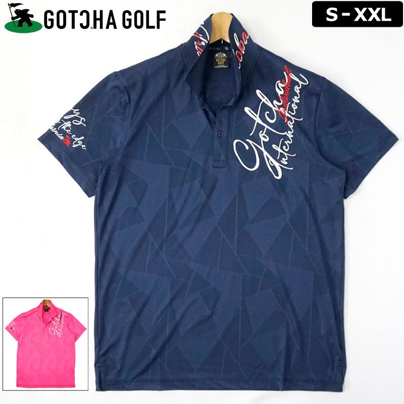 【カラー・サイズ選択可】ガッチャゴルフ メンズ 半袖ポロシャツ 222GG1217 ジャカード メッシュ 新品【GOTCHA GOLF正規販売店】