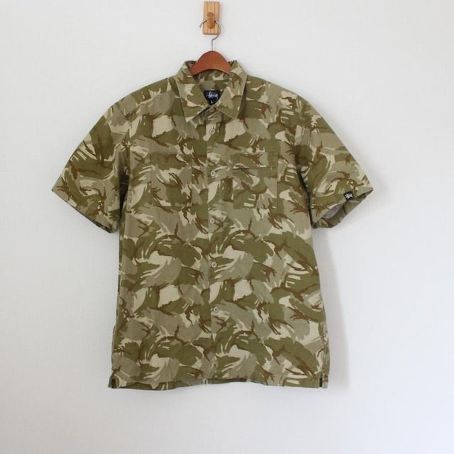 STUSSY ステューシー 90s後期-00s前期 半袖シャツ 紺タグ USA製 最初期 
