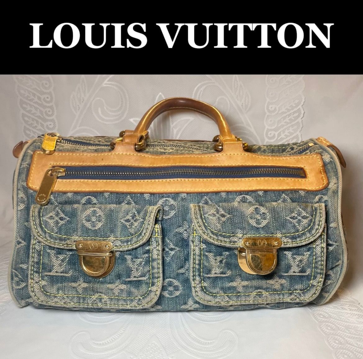 LOUIS VUITTON ルイヴィトン ネオスピーディー デニム ブルー バギーPM モノグラム ハンドバッグ 【正規品】 - メルカリ