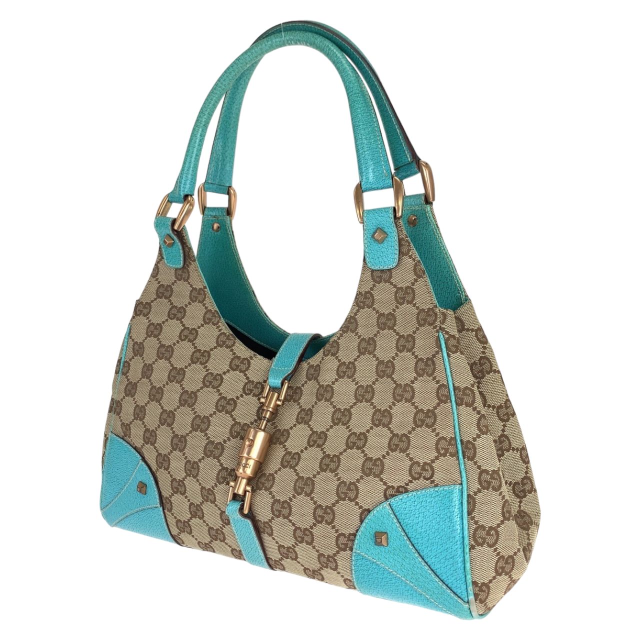 希少色 極美品 GUCCI ニュージャッキー ハンドバッグ GGキャンバス 紫 極美品】GUCCI ジャッキー ミニバッグ GG柄 ピンク