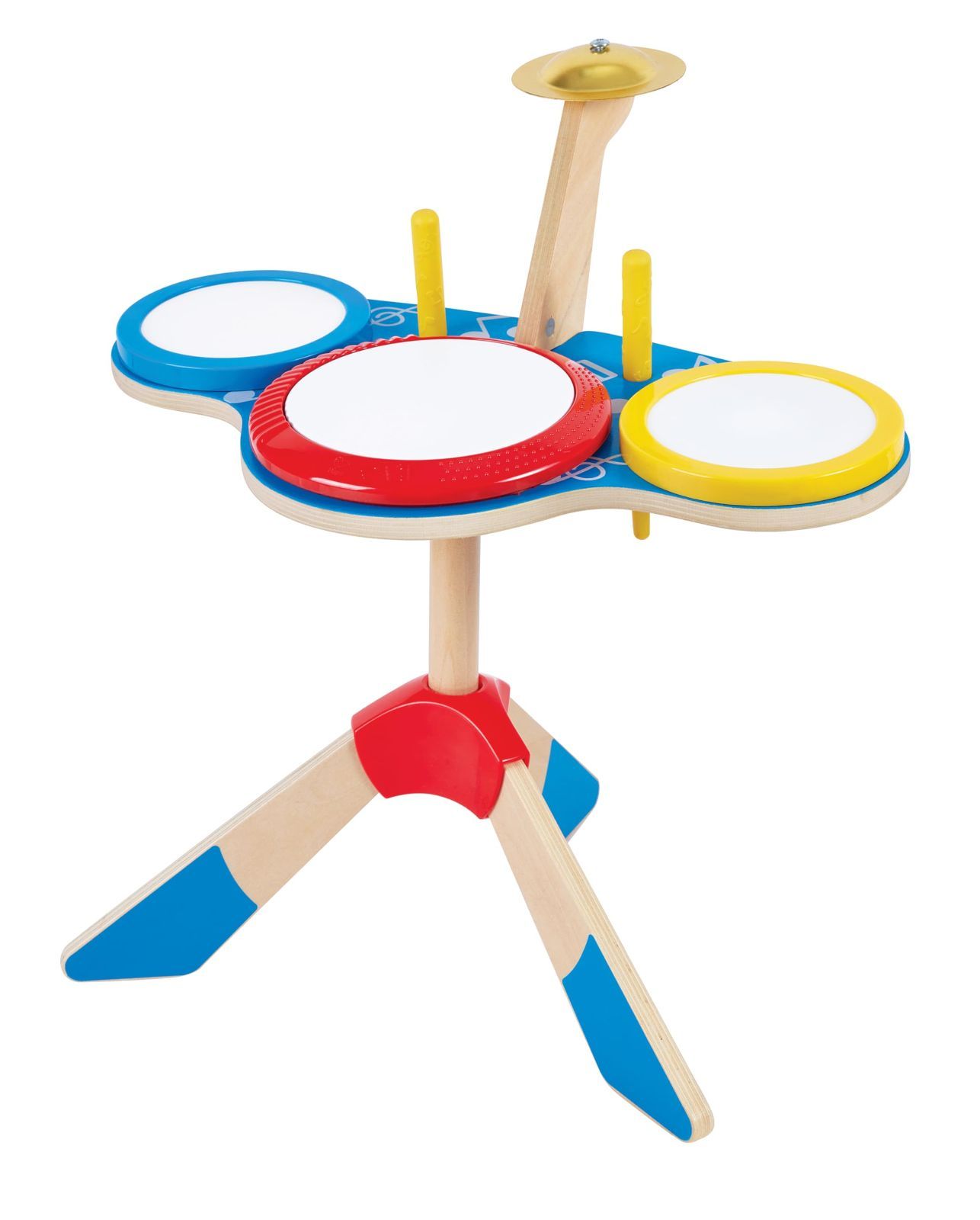 PatternName はじめてのドラムセット Hape ハペ はじめてのドラムセット 41.5×47×38cm 3才以上 木製 おままごと おもちゃ E0613