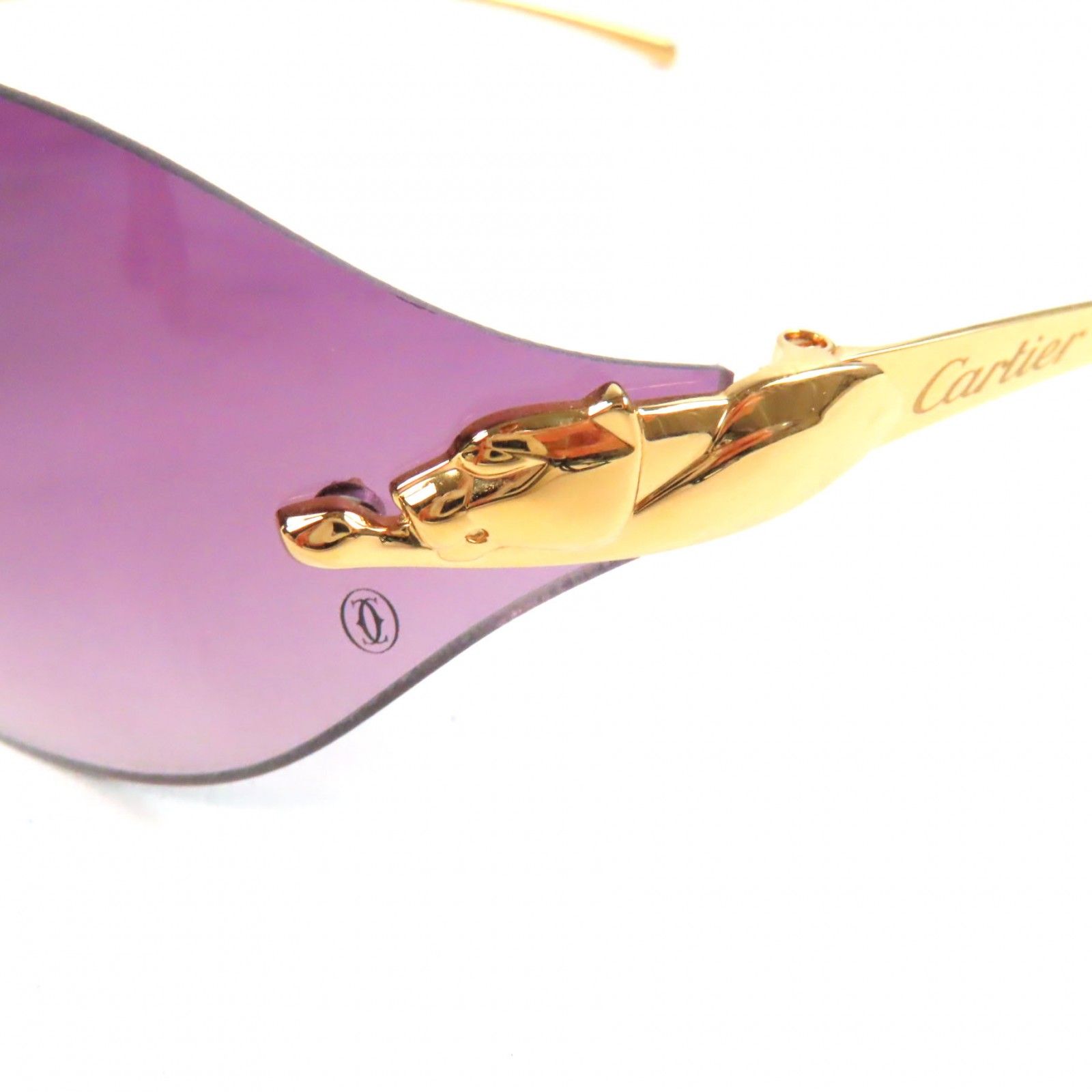 極美品 Cartier カルティエ パンテール ゴールド パープル サングラス 極美品 Cartier カルティエ パンテール ゴールド パープル サングラス