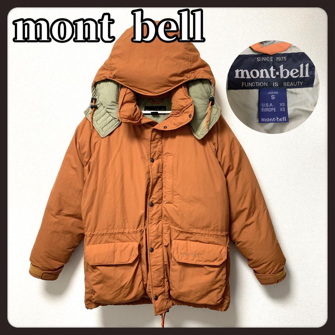 極美品】モンベル mont-bell ダウンジャケット S メンズ オレンジ