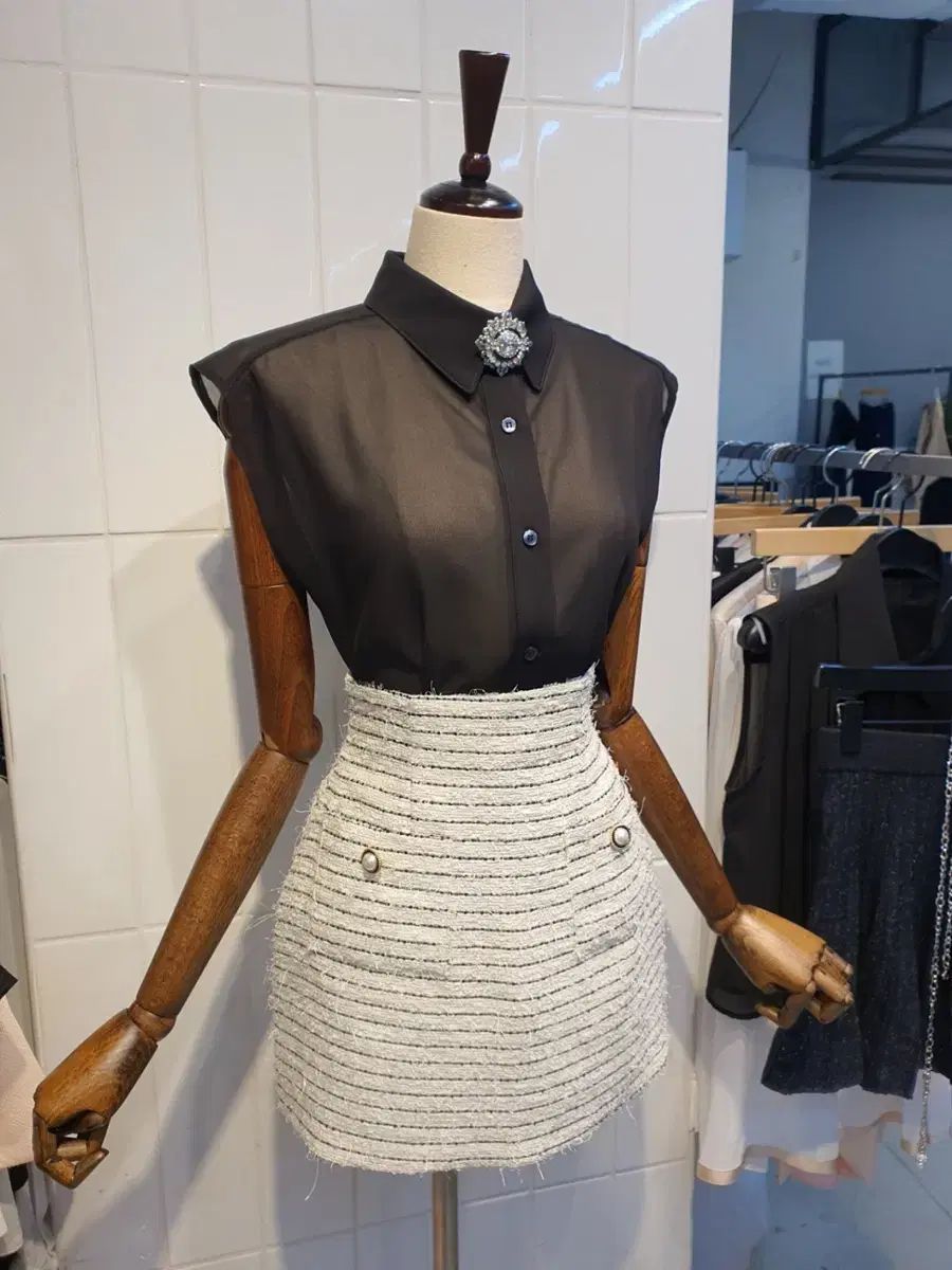 ジークスカートsmlレディースツイードスカート華奢フィットスリムグラムL