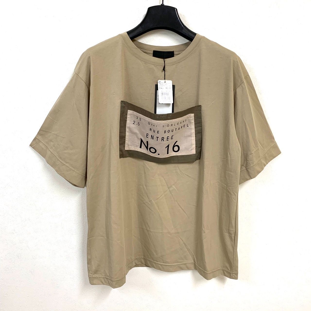 SCOT CLUB】スコットクラブ/プリントTシャツ/9号/グレージュ/未使用品 