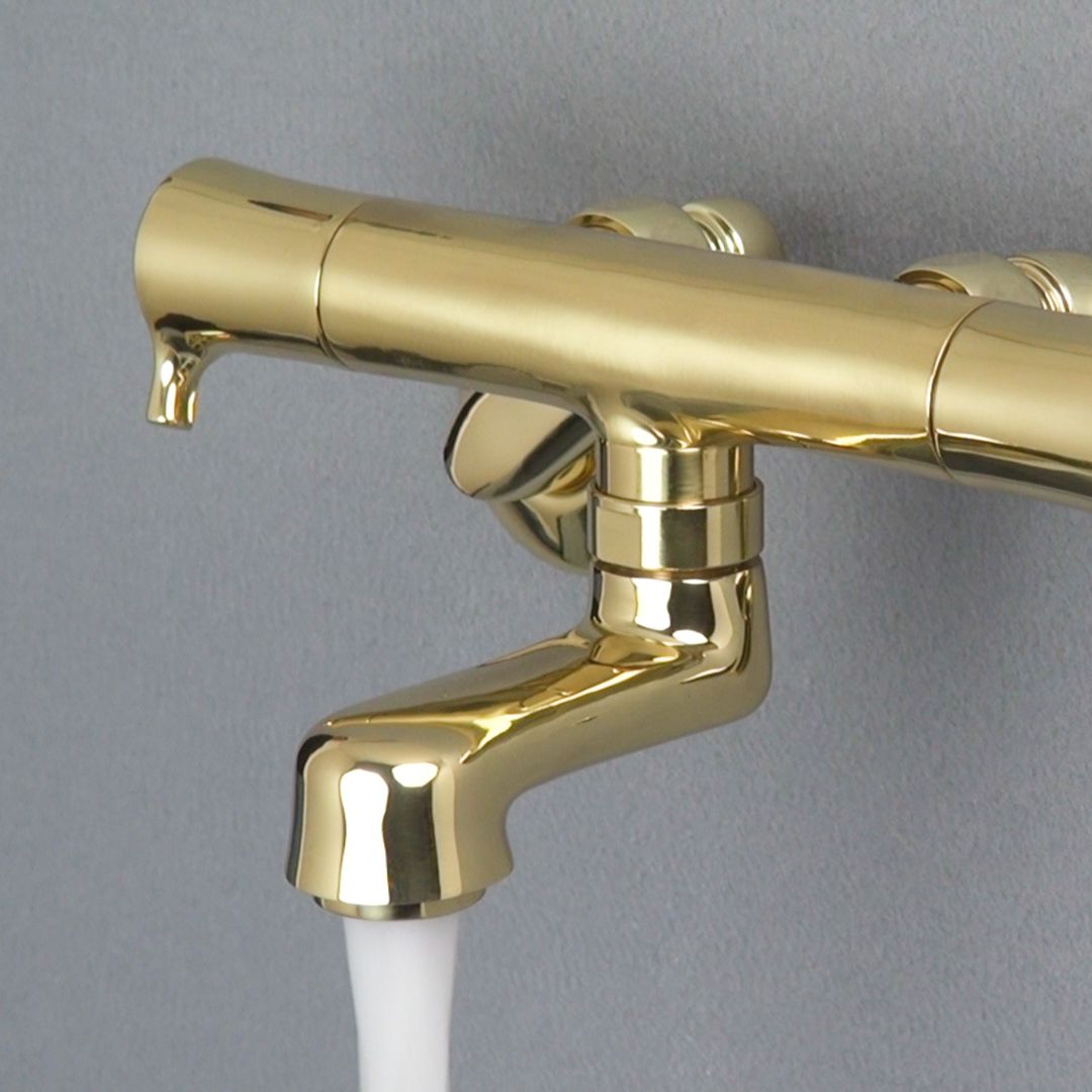 デザイン2ハンドル混合栓 ゴールド