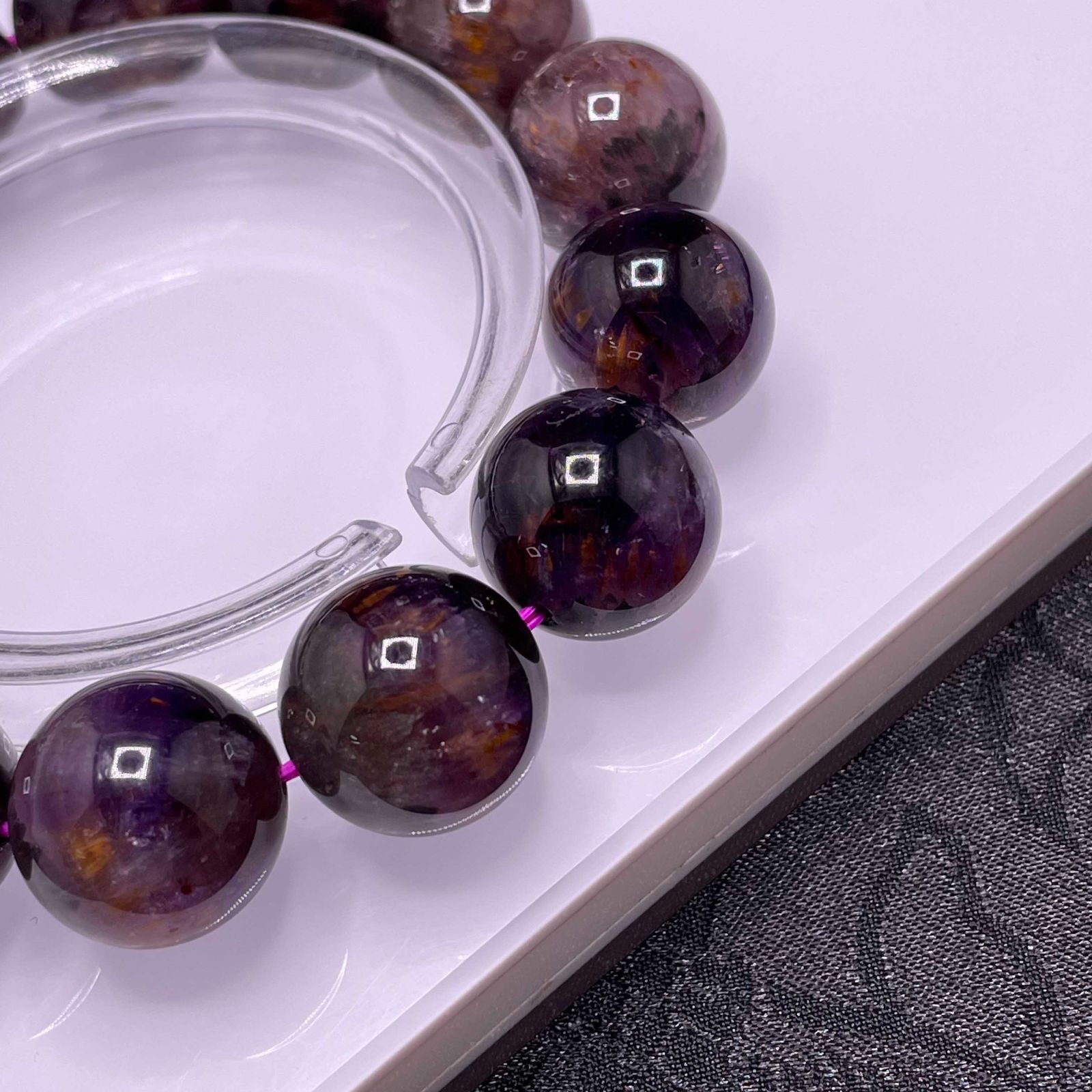 EU製 パープルトルマリン パワーストーン ブレスレット 天然石 金運 浄化 開運 ギフト プレゼント 14.8-15.6mm ZZ1567 USTAUSTRALIA_COM_AU