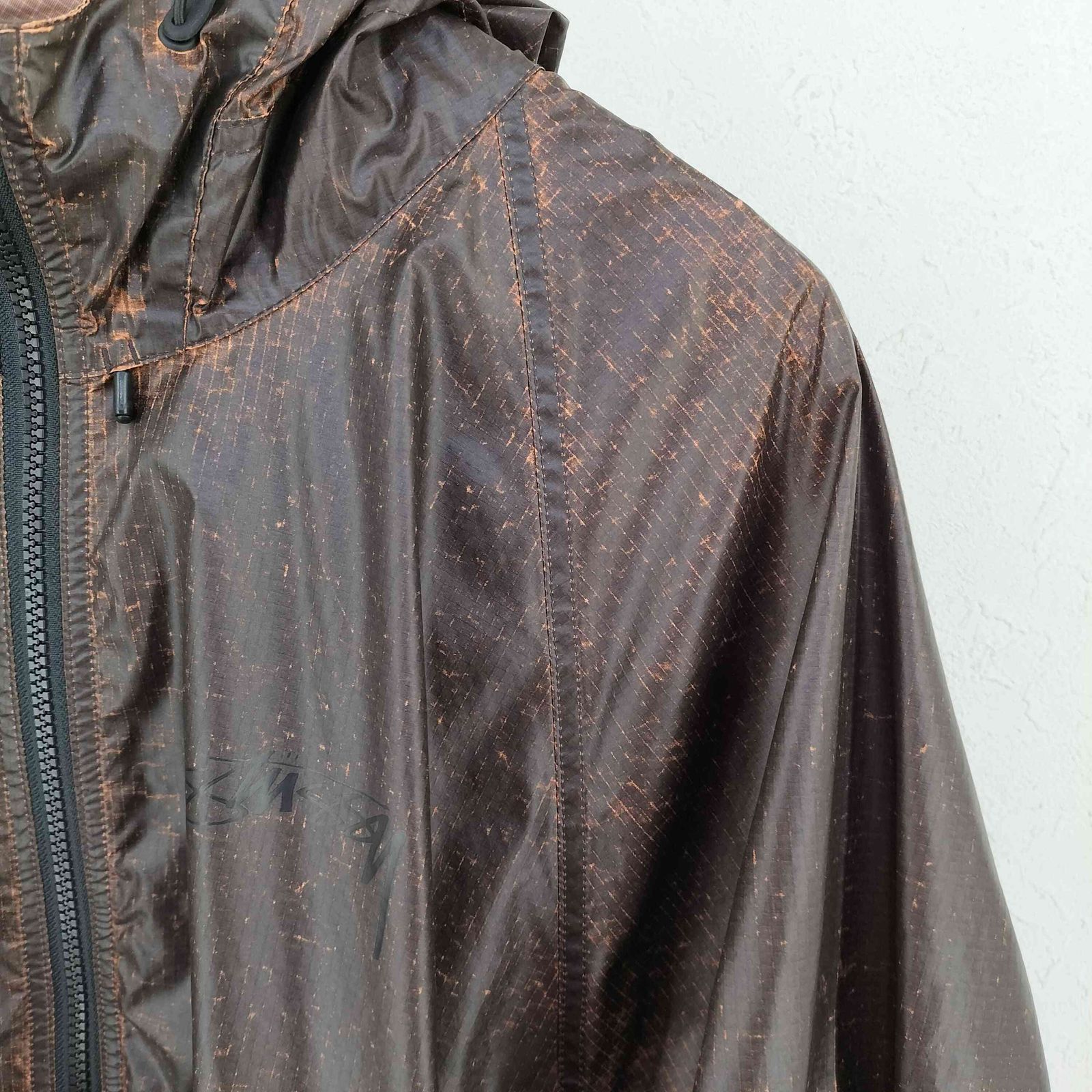 最終値下げstussy24SS BEACHSHELLCOATED RIPSTOP Stussy Beach Ripstop Transparent Shell Jacket Black Men's