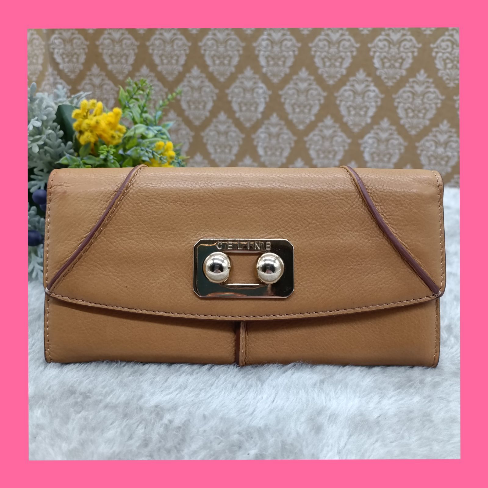 CELINE 》 ☆希少☆ セリーヌ 長財布 ロングウォレット ボール金具 