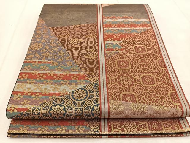 平和屋着物◎西陣の名門織元 いづくら謹製 六通柄袋帯 名物裂 金糸