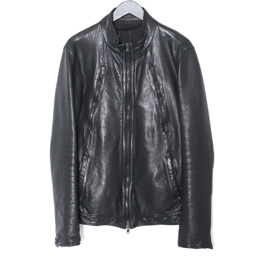 TATRASタトラスシープレザーシングルライダースジャケット黒48