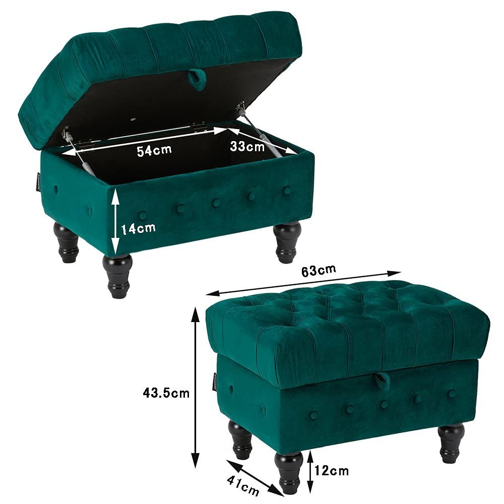 新着商品 小物収納 衣類収納 収納付き スツール 収納ボックス リビング 足置き 玄関 ベルベット 寝室適用 収納ベンチ 脚付き 大容量収納 オットマン 収納スツール グリーン Altrobene