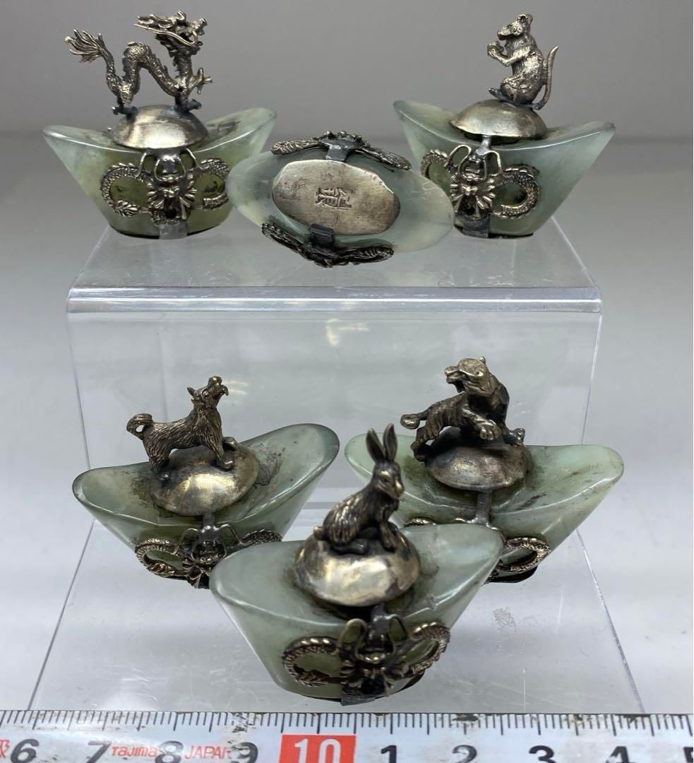 中国美術 砡足銀6点 174g 東Y6-1004 2F