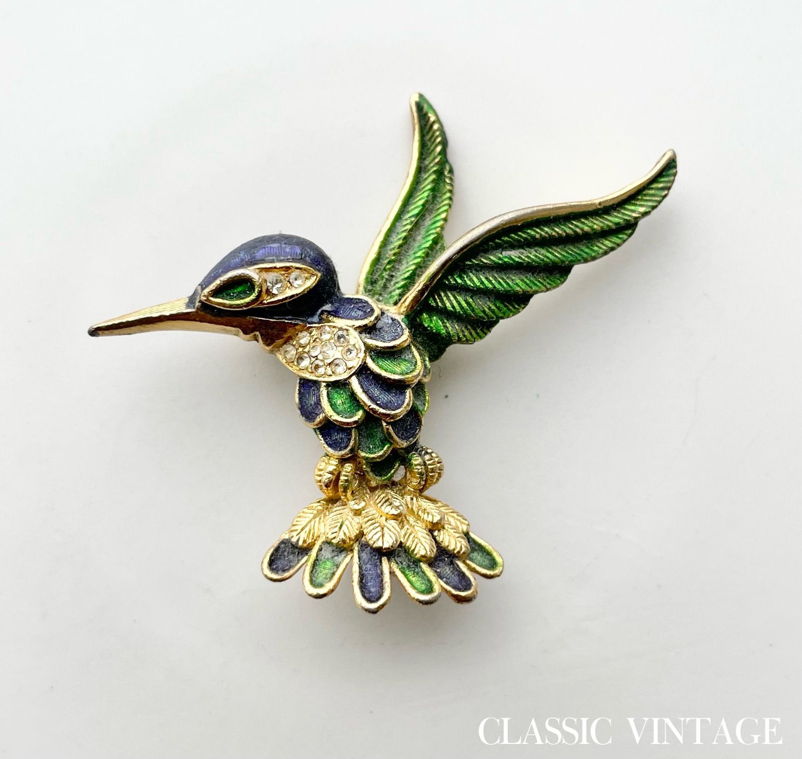 2st279 Humming Bird ハミングバード エナメル細工 ハチドリ 1950〜60s