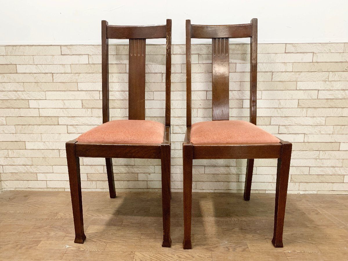 ヴィンテージ　アンティーク　ウッドチェア　二個セット　2 ヴィンテージ アンティーク ウッドチェア 二個セット 2 ヴィンテージ