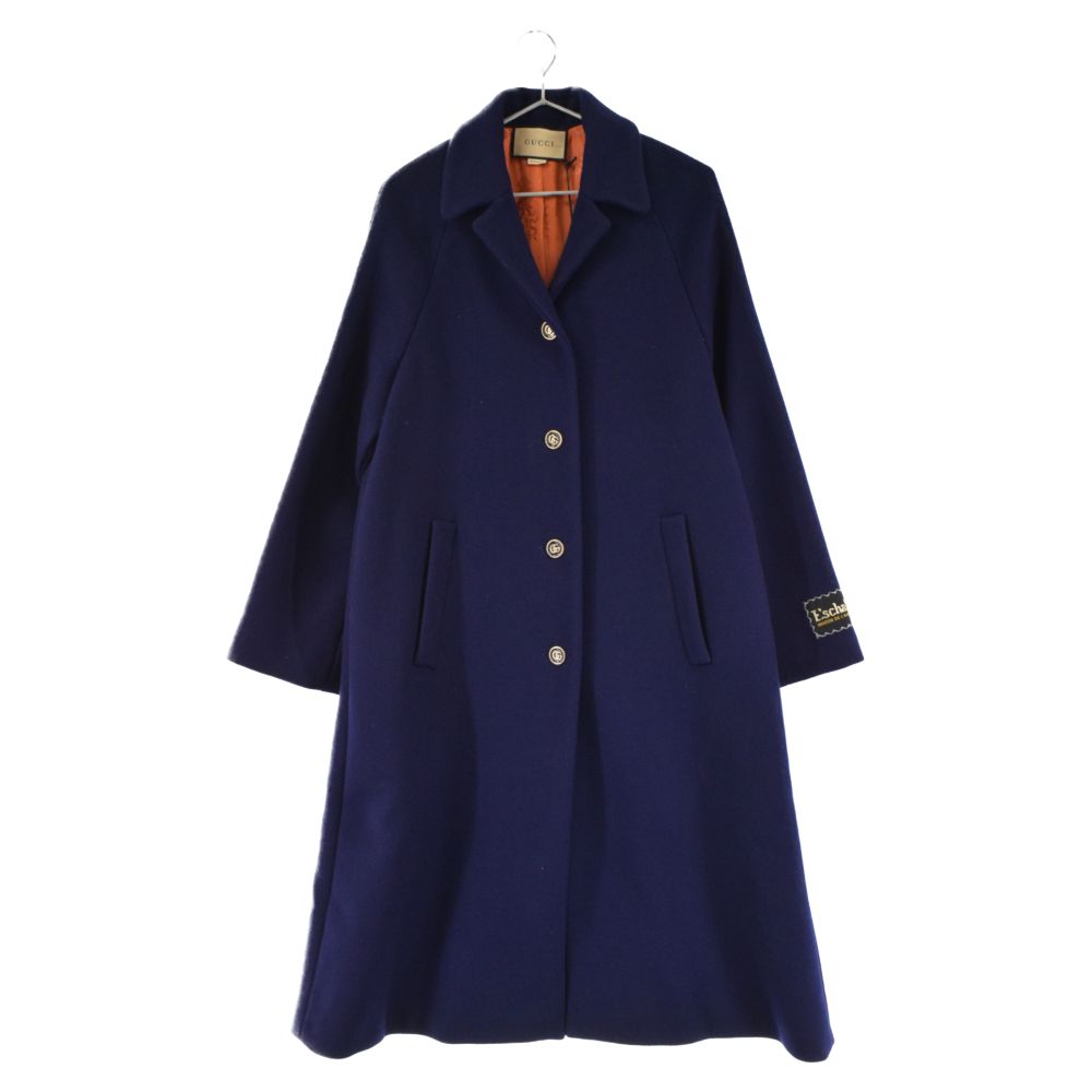 GUCCI (グッチ) 21AW GGボタン ウールコートジャケット ブルー 655261 